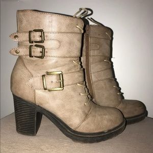 Tan Combat Style Booties